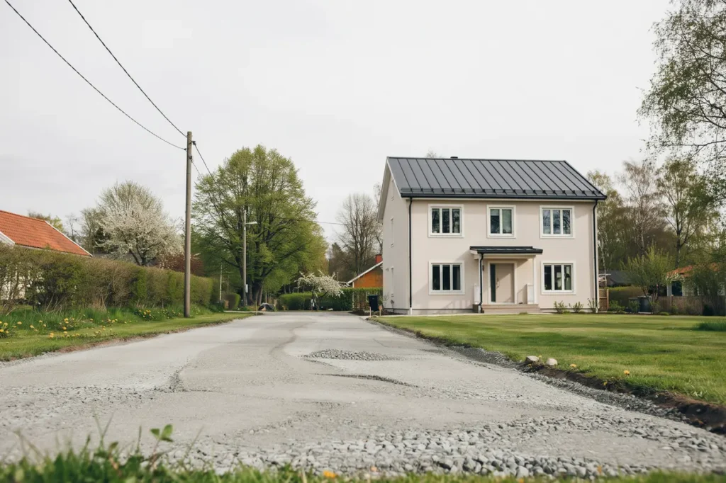 markarbete med b rlager f r asfalterad uppfart i margretelund kersberga